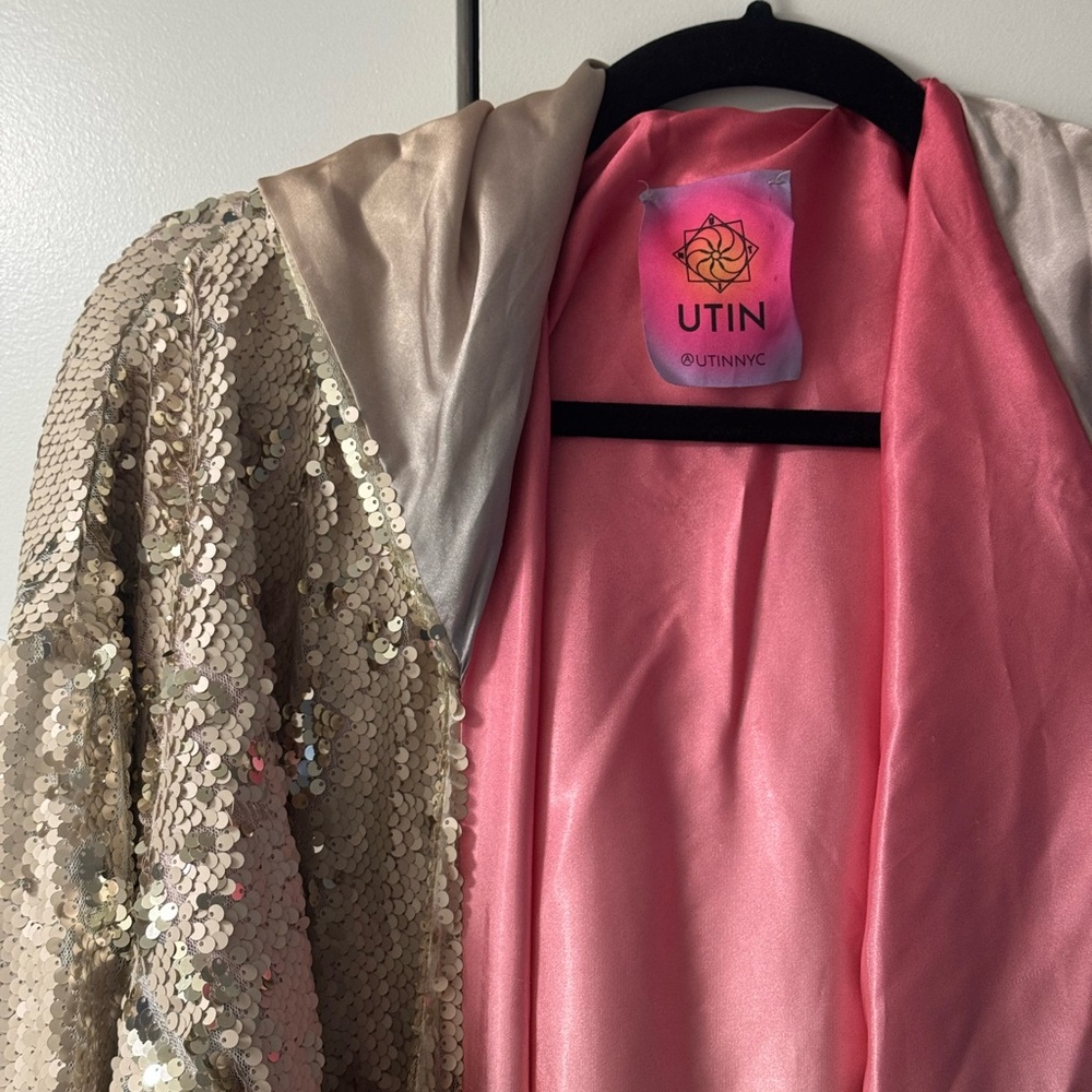 UTIN Sequin Jacket with Pink Lining BURNING MAN